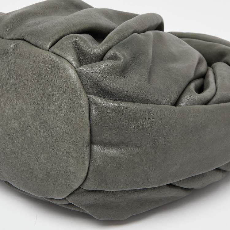 Pre Owned Marni Grey Pleated Leather Hobo