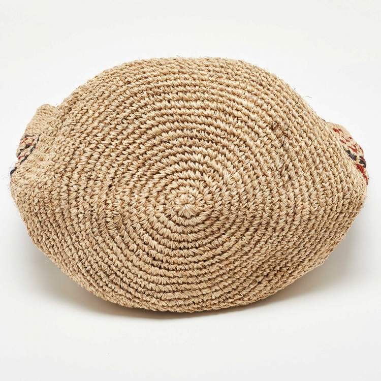 Pre Owned  Marni Multicolor Crochet Raffia Market Hobo