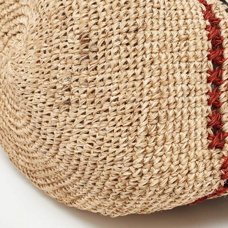 Pre Owned  Marni Multicolor Crochet Raffia Market Hobo