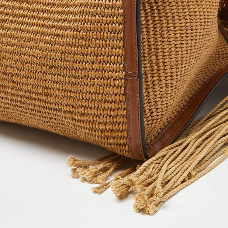 Pre Owned Marni Beige/Brown Raffia and Leather Tote 