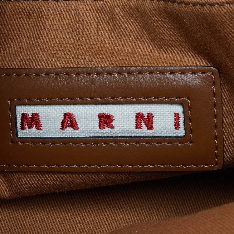 Pre Owned Marni Beige/Brown Raffia and Leather Tote 