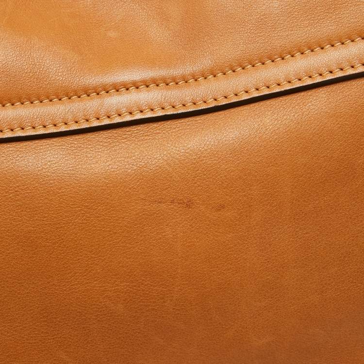 Pre Owned Marni Tan Leather Studs Around Messenger Bag