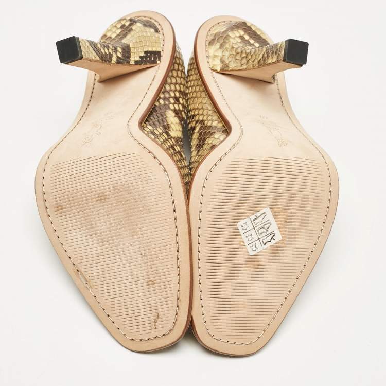 Pre Owned Marni Yellow/Black Python Pumps Size 40