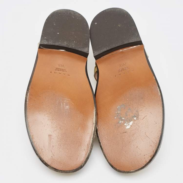 Pre Owned Marni Gold Leather Fisherman Flat Sandals Size 38.5