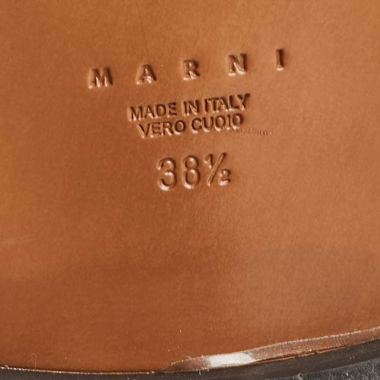 Pre Owned Marni Gold Leather Fisherman Flat Sandals Size 38.5