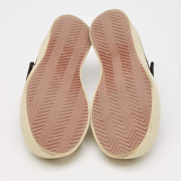 Pre Owned Marni Black/Cream Leather and Rubber Mary Jane Flats Size 36