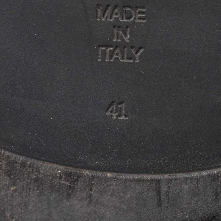 Pre Owned Marni Black Leather Zipper Calf Length Boots Size 41