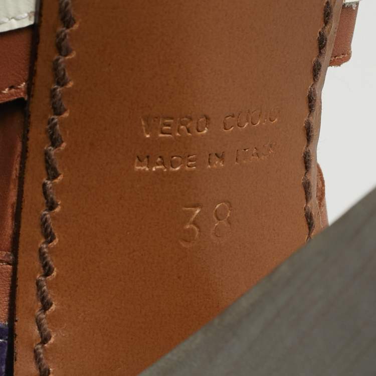 مملوكة مسبقًا Marni Size 38 Multicolor Leather Ankle Strap Sandals