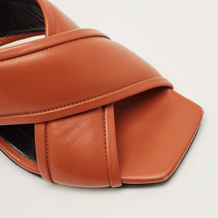 Pre Owned Marni Size 36 Brown Leather Crisscross Slingback Sandals