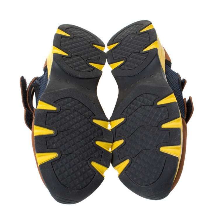 Pre Owned Marni Multicolor Neoprene and Mesh Scarpa Cutout Sneakers Size 37