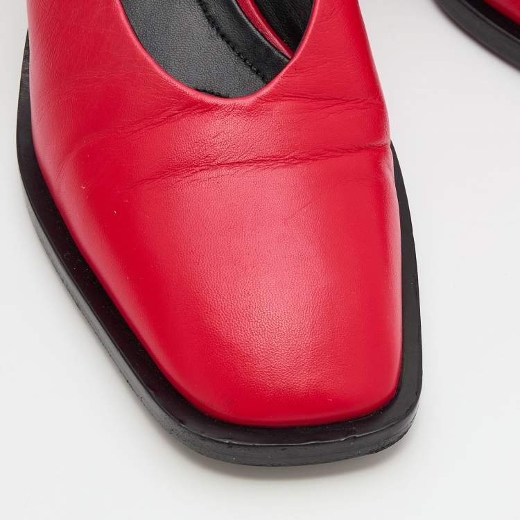 Pre Owned Marni Red Leather Slingback Sandals Size 40