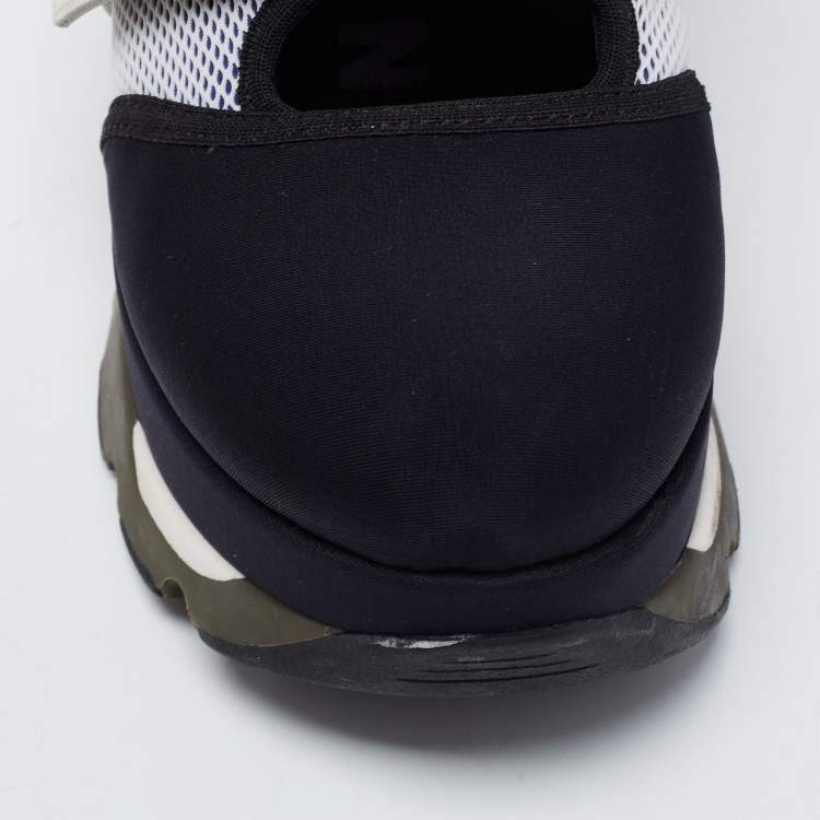 Pre Owned Marni Multicolored Neoprene and Leather Velcro Strap Sneakers Size 38