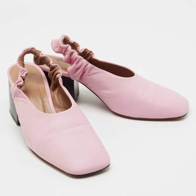 مملوكة مسبقًا Marni Pink Leather Slingback Pumps Size 38