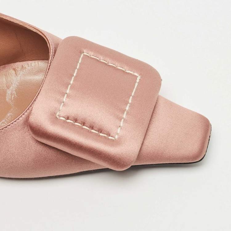 Pre Owned Marni Pink Satin Slingback Pointed Toe Pumps Size 36