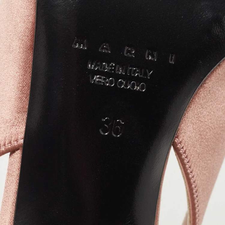 Pre Owned Marni Pink Satin Slingback Pointed Toe Pumps Size 36