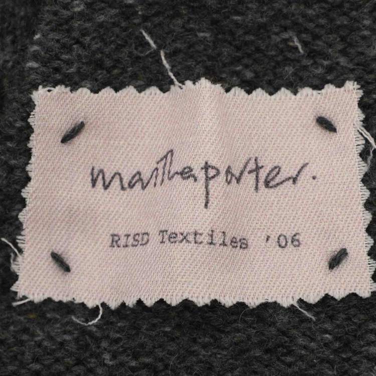 Pre Owned Martha Porter Grey Rib Knit Long Cardigan