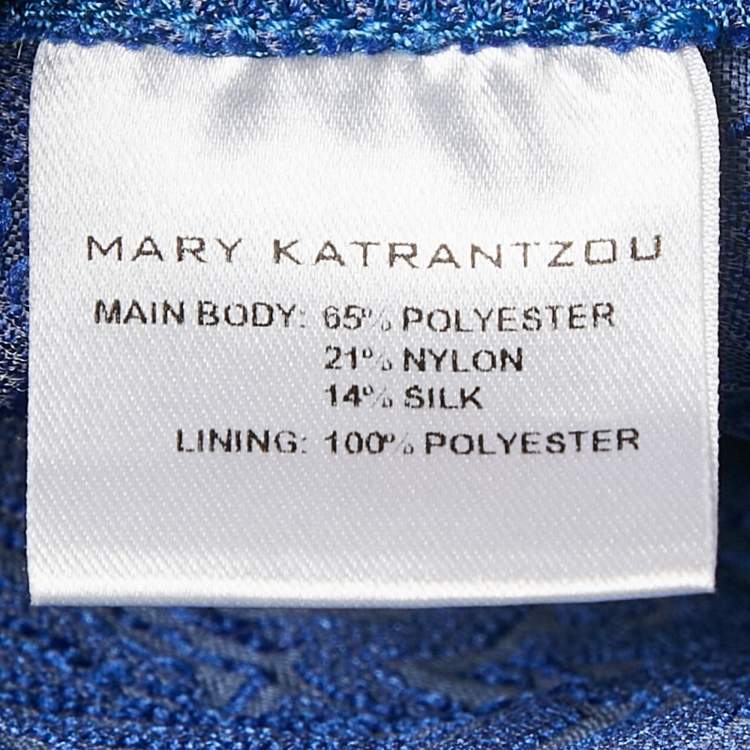 Pre Owned Mary Katrantzou Blue Alphabet Jacquard Safari Shorts M