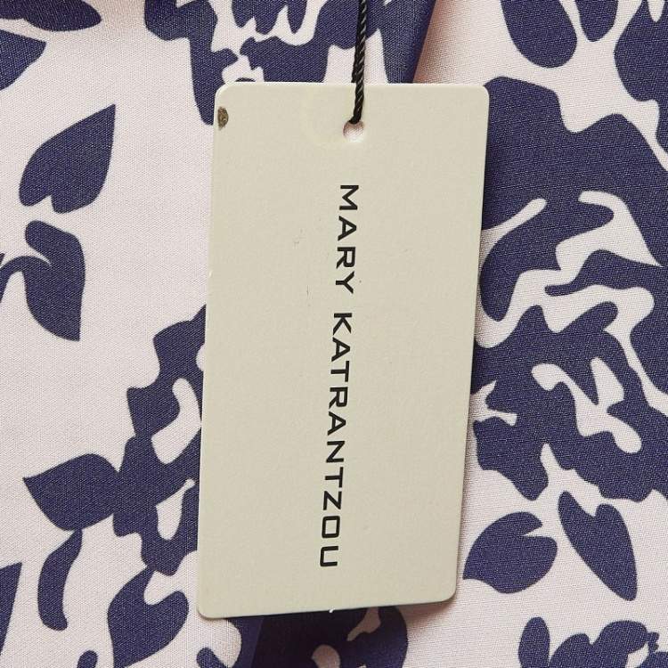 Pre Owned Mary Katrantzou Blue/Pink Floral Print Silk Antona Mini Dress M
