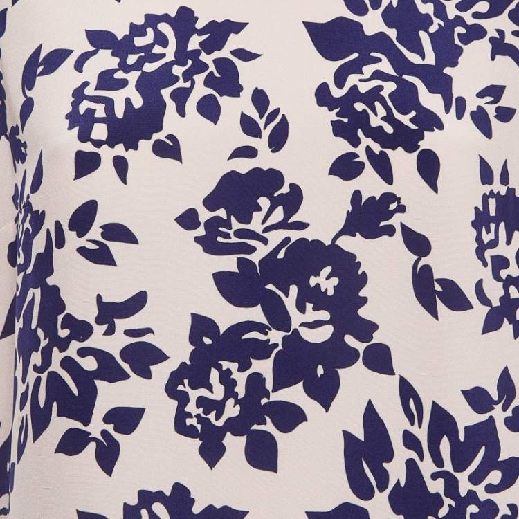 Pre Owned Mary Katrantzou Blue/Pink Floral Print Silk Antona Mini Dress M