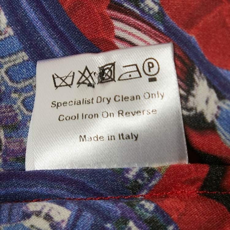 Pre Owned Mary Katrantzou Red Floral Print Silk Mini Dress XS