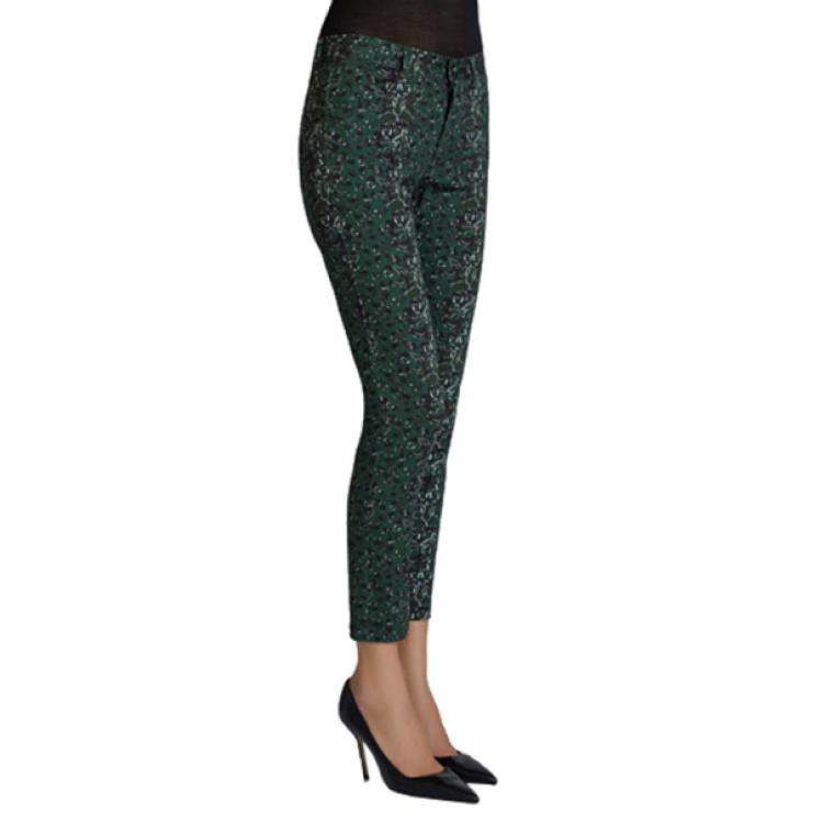 Pre Owned Mary Katrantzou Peacock Green Printed Skinny Jeans S