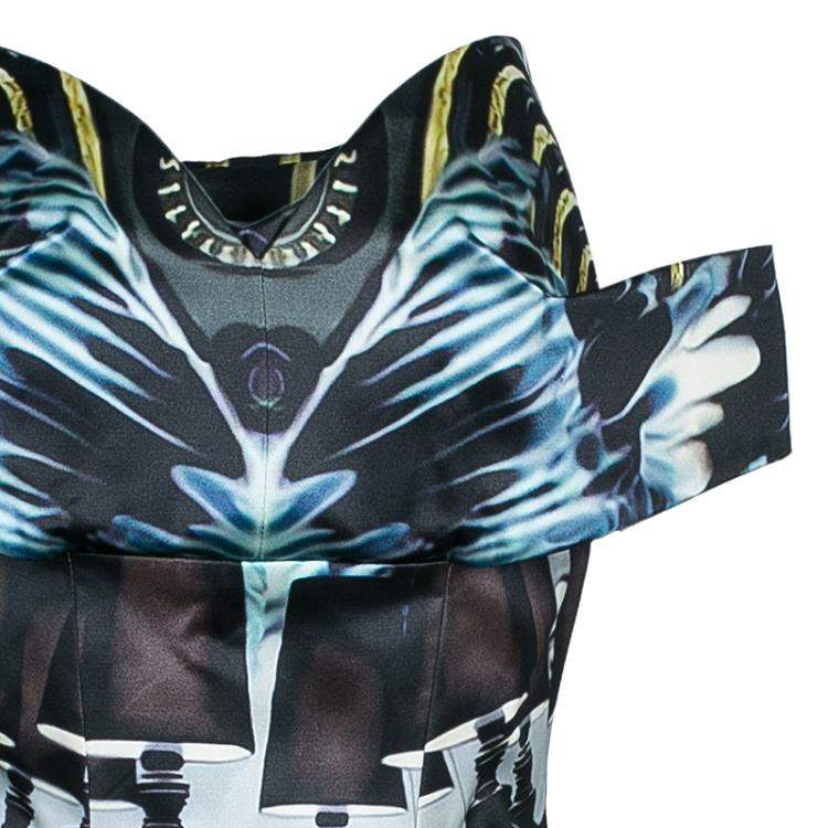 Pre Owned Mary Katrantzou Strapless Peplum Printed Dress M