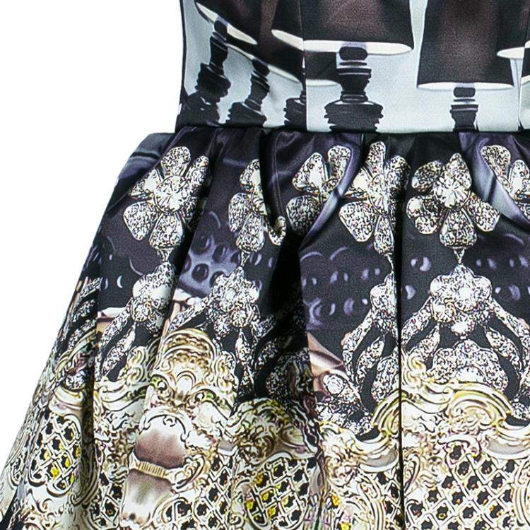 Pre Owned Mary Katrantzou Strapless Peplum Printed Dress M