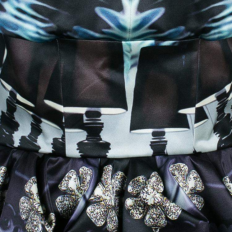 Pre Owned Mary Katrantzou Strapless Peplum Printed Dress M