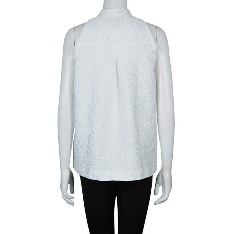 Pre Owned Mary Katrantzou White Textured Vest M