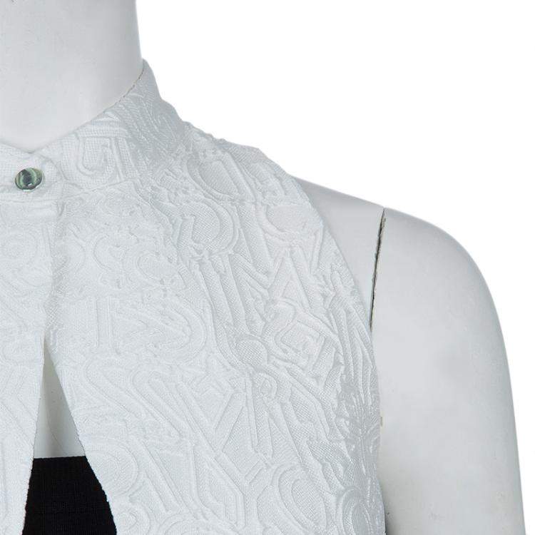 Pre Owned Mary Katrantzou White Textured Vest M