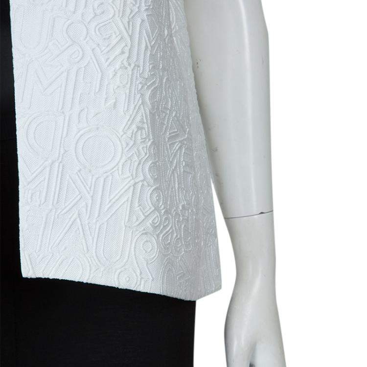 Pre Owned Mary Katrantzou White Textured Vest M
