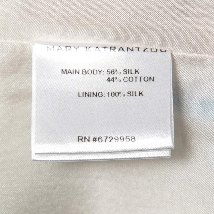 Pre Owned Mary Katrantzou White Floral Printed Silk Blend Mini Skirt M