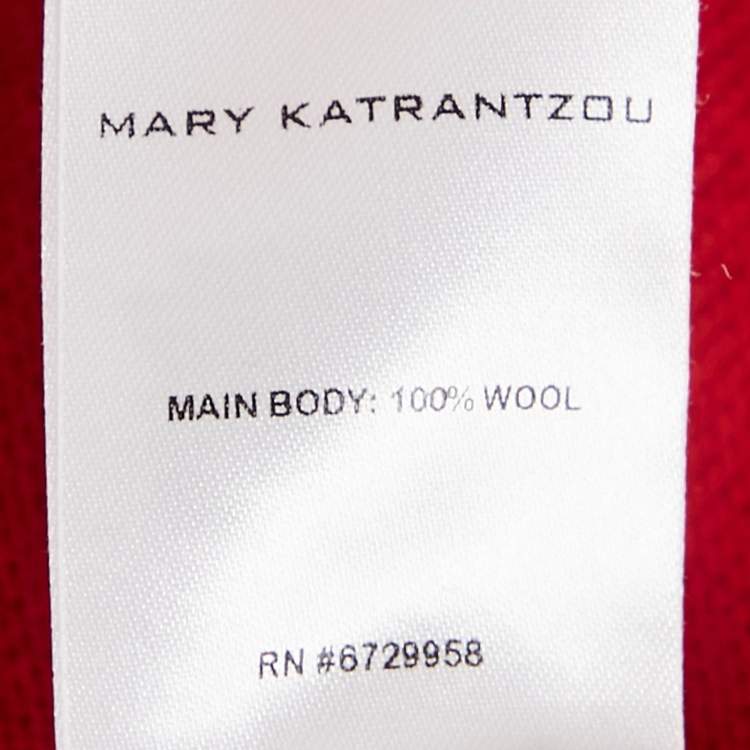 Pre Owned Mary Katrantzou Multicolor Wool Front Open Peyton Color-Block Long Cardigan M