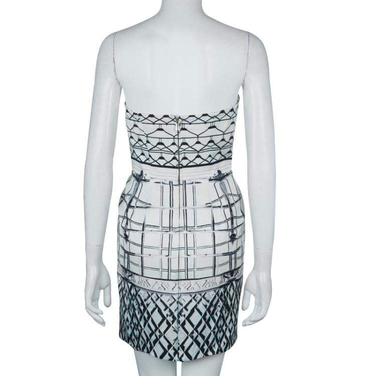 Pre Owned Mary Katrantzou Printed Strapless Dress M
