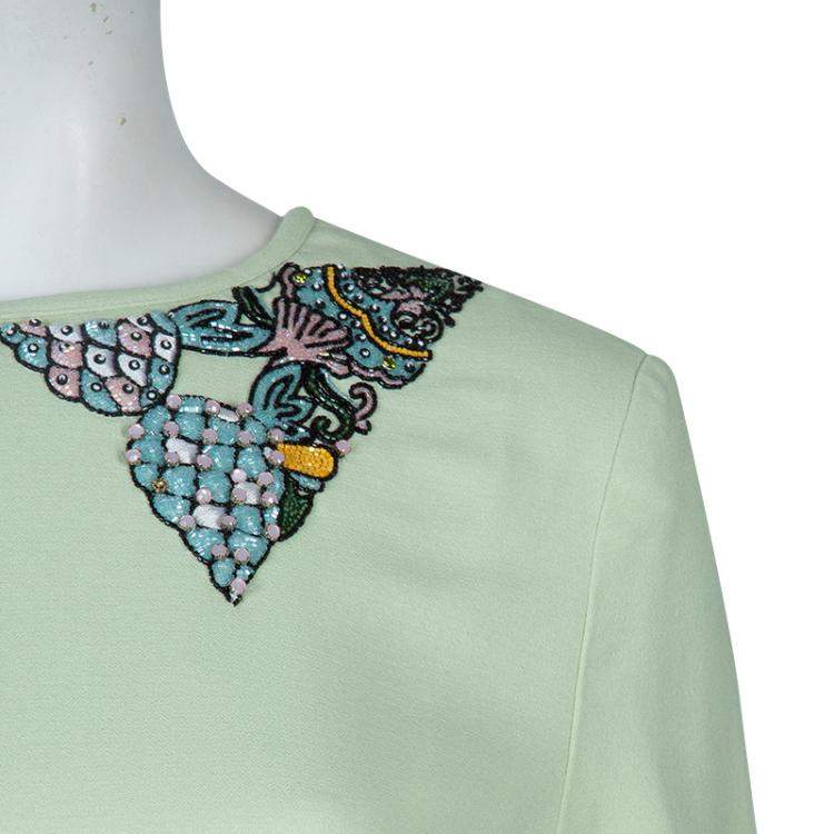 Pre Owned Mary Katrantzou Green Embellished Top M