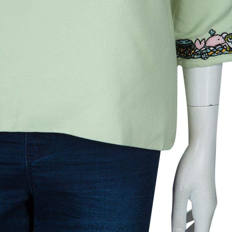 Pre Owned Mary Katrantzou Green Embellished Top M