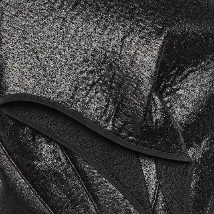 Pre Owned Maticevski Black Crepe Regiment One Shoulder Crop Top M