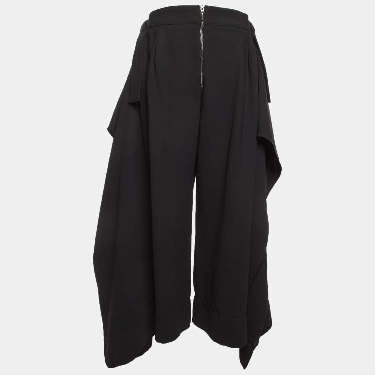 Pre Owned Maticevski Black Crepe Pleated Wide Leg Trousers M/L