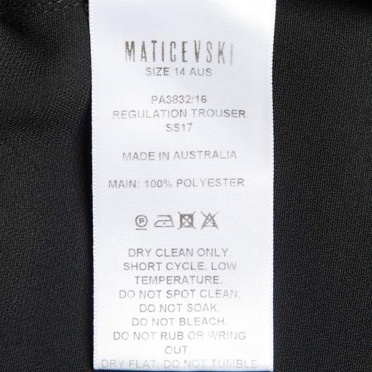 Pre Owned Maticevski Black Crepe Pleated Wide Leg Trousers M/L