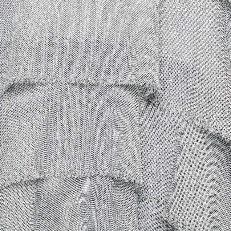 Pre Owned Maticevski Grey Mesh Tiered Drape Asymmetric Skirt M