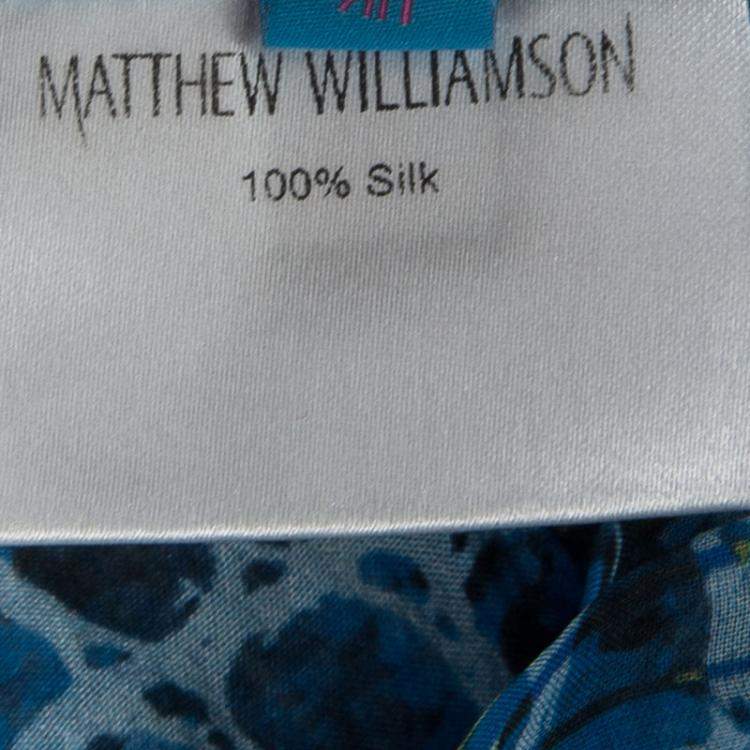 Pre Owned Matthew Williamson Escape Multicolor Printed Halter Neck Dress L