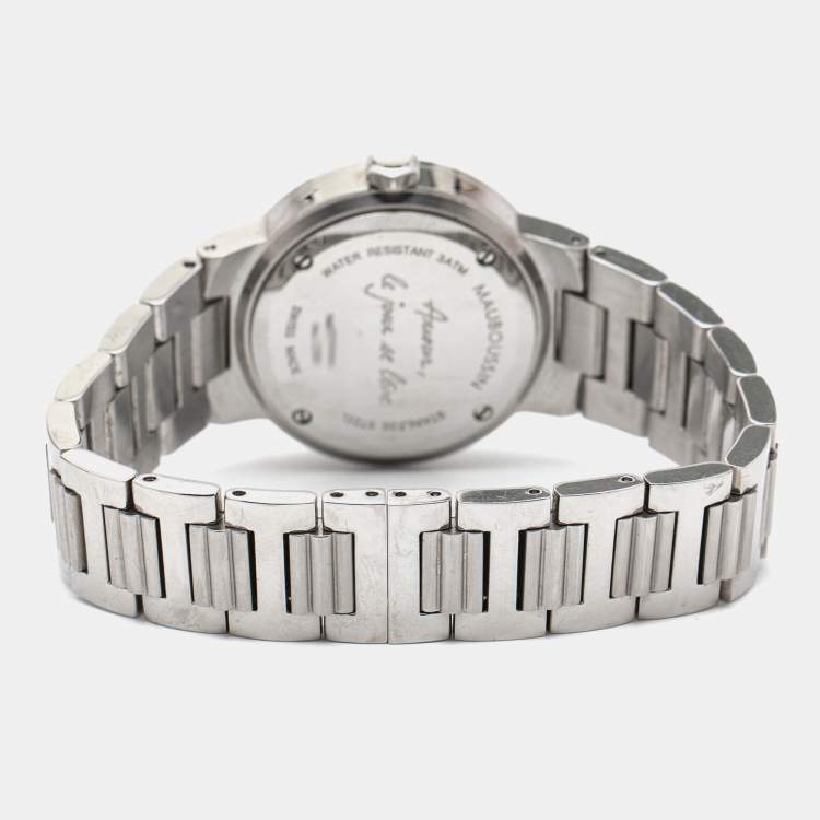 Pre Owned Mauboussin Silver Mother of Pearl Stainless Steel Amour le Jour se Leve 9112100 Women's Wristwatch 31 mm