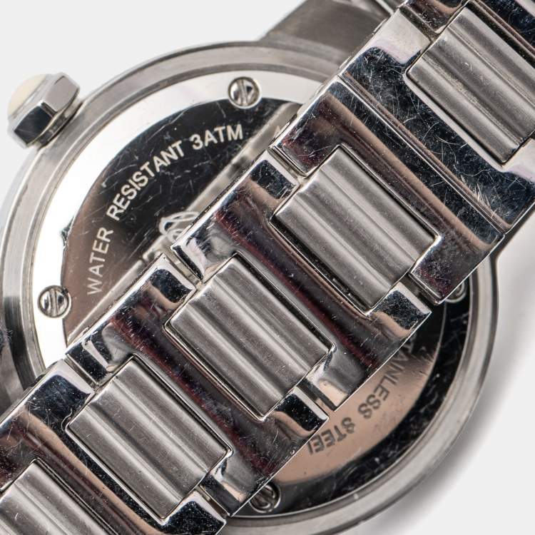 Pre Owned Mauboussin Silver Mother of Pearl Stainless Steel Amour le Jour se Leve 9112100 Women's Wristwatch 31 mm