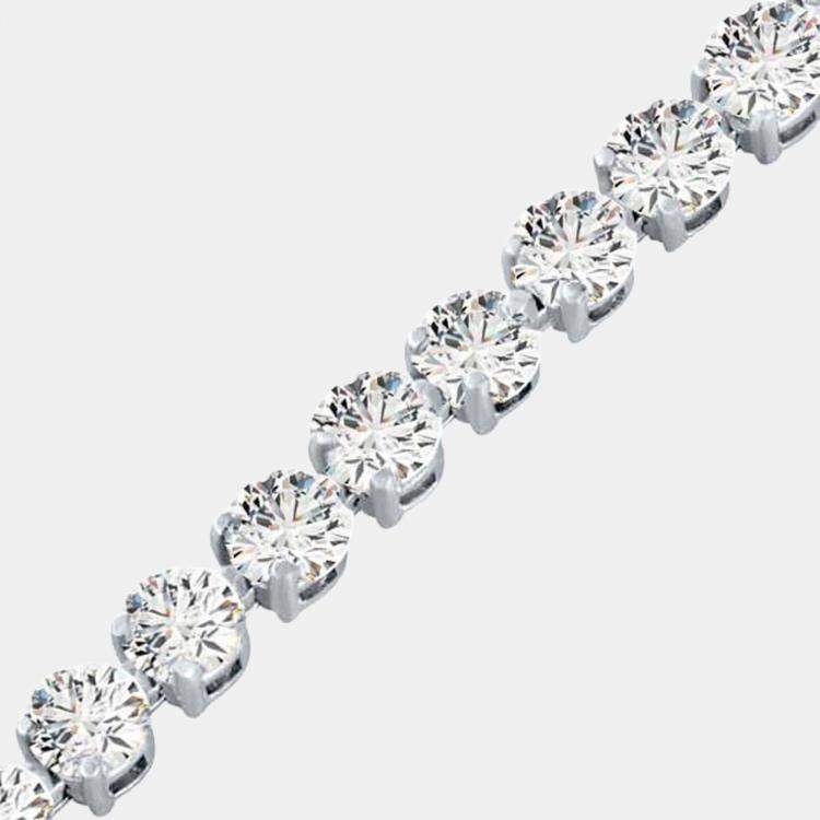 Pre Owned 12.00 cts Brilliant Cut Lab Grown Diamond 14K White Gold 3 Prong Tennis Bracelet