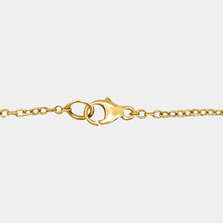 Pre Owned 14K Yellow Gold Chain With Bezel-Set Diamond Station Bracelet