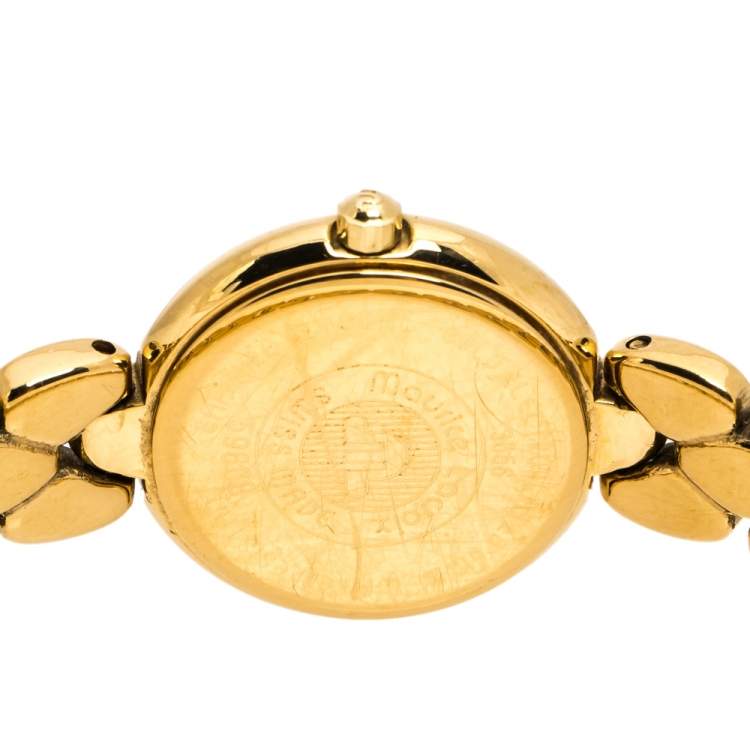 Pre Owned Maurice Lacroix White Dial Yellow Gold Plated 59608 Women's Wristwatch 22 mm