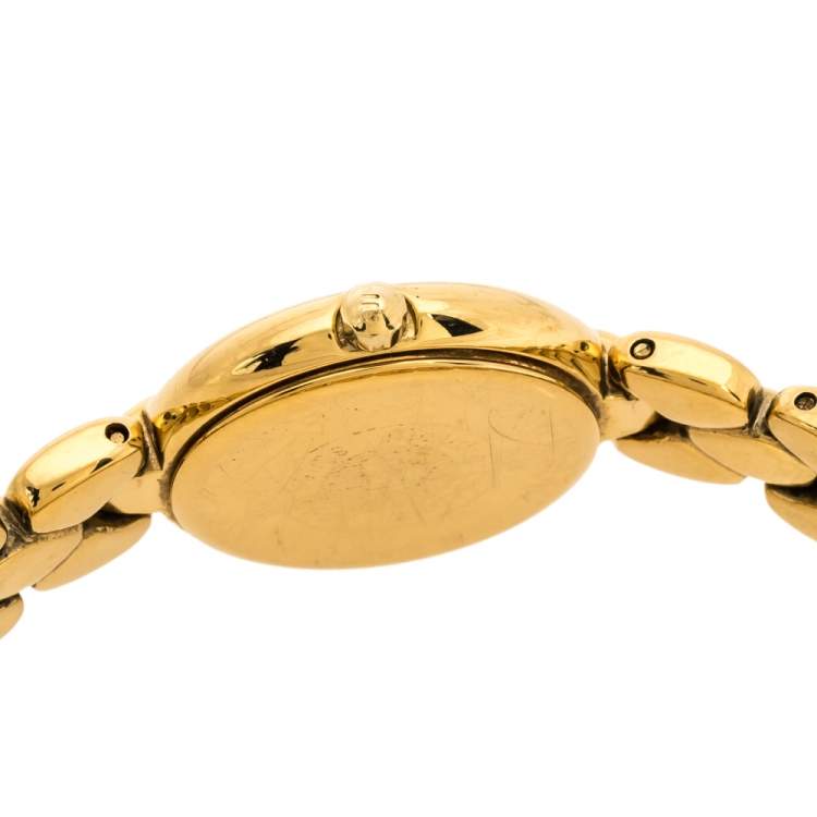 Pre Owned Maurice Lacroix White Dial Yellow Gold Plated 59608 Women's Wristwatch 22 mm