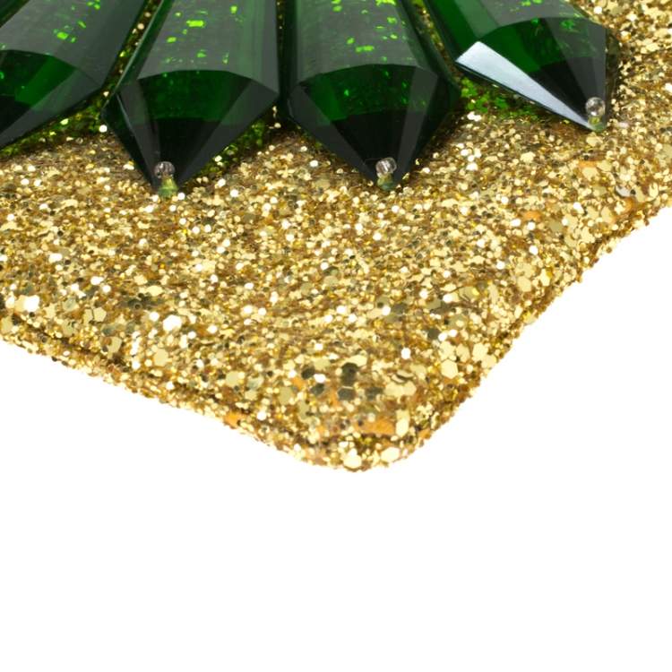 Pre Owned Mawi Gold Glitter Acrylic Perspex Clutch