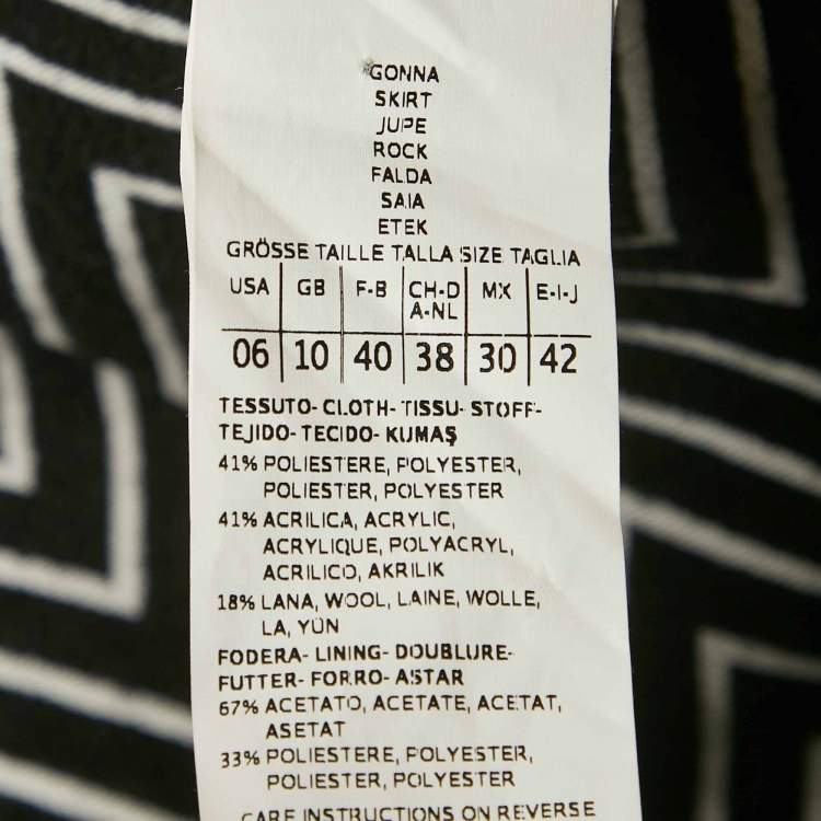 Pre Owned Max & Co. Black/White Chevron Patterned knit Short Skirt M