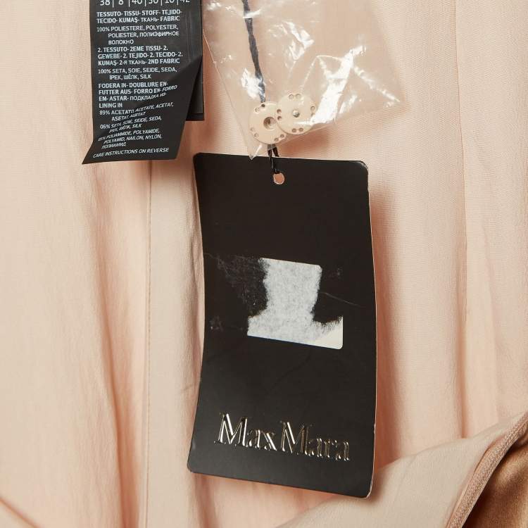 Pre Owned Max Mara Pink Crinkle Chiffon Wide-Leg Judit Trousers M